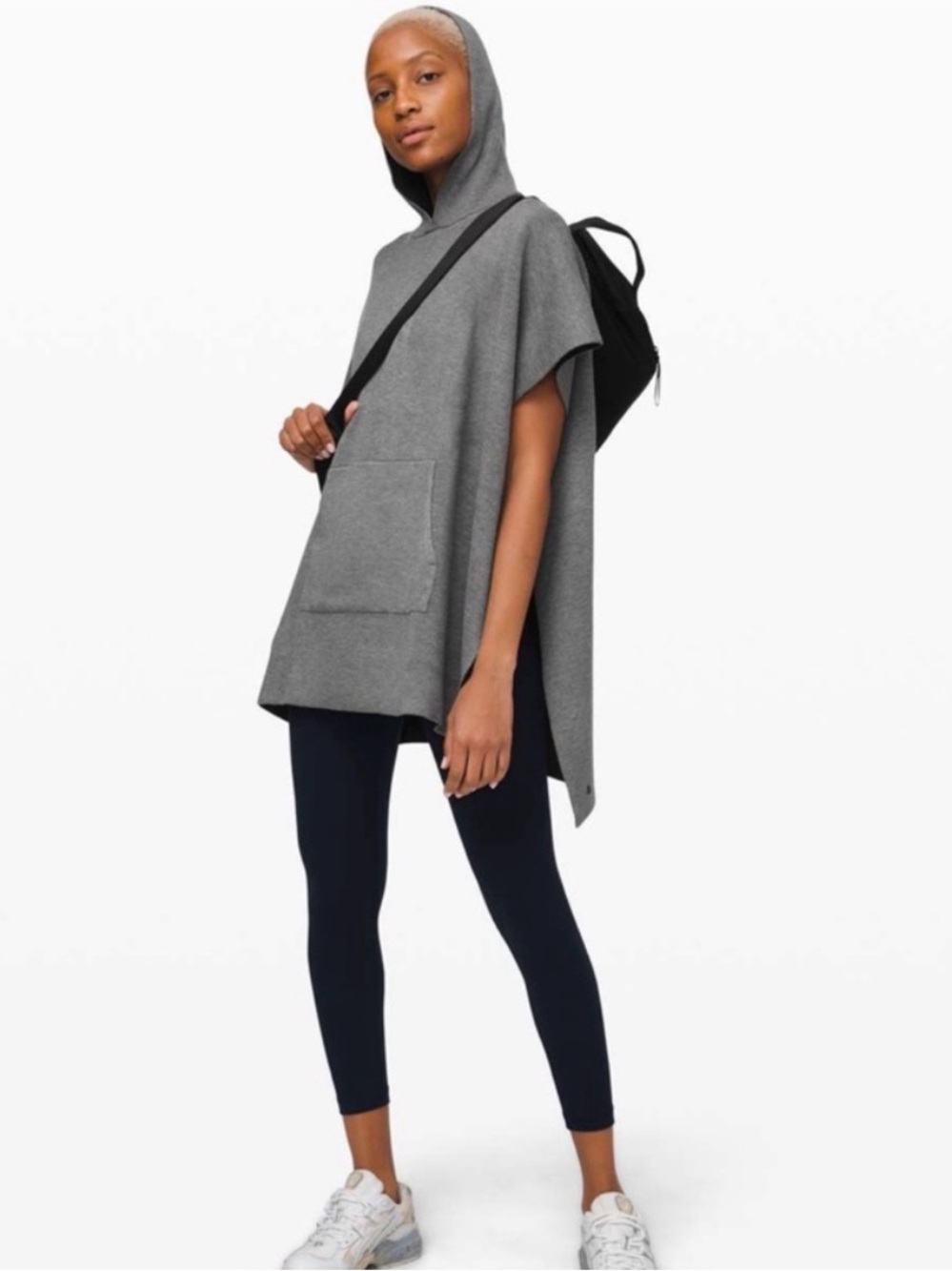 lululemon athletica Cashmere Blend All In A Day Gray Hooded Poncho Sweater